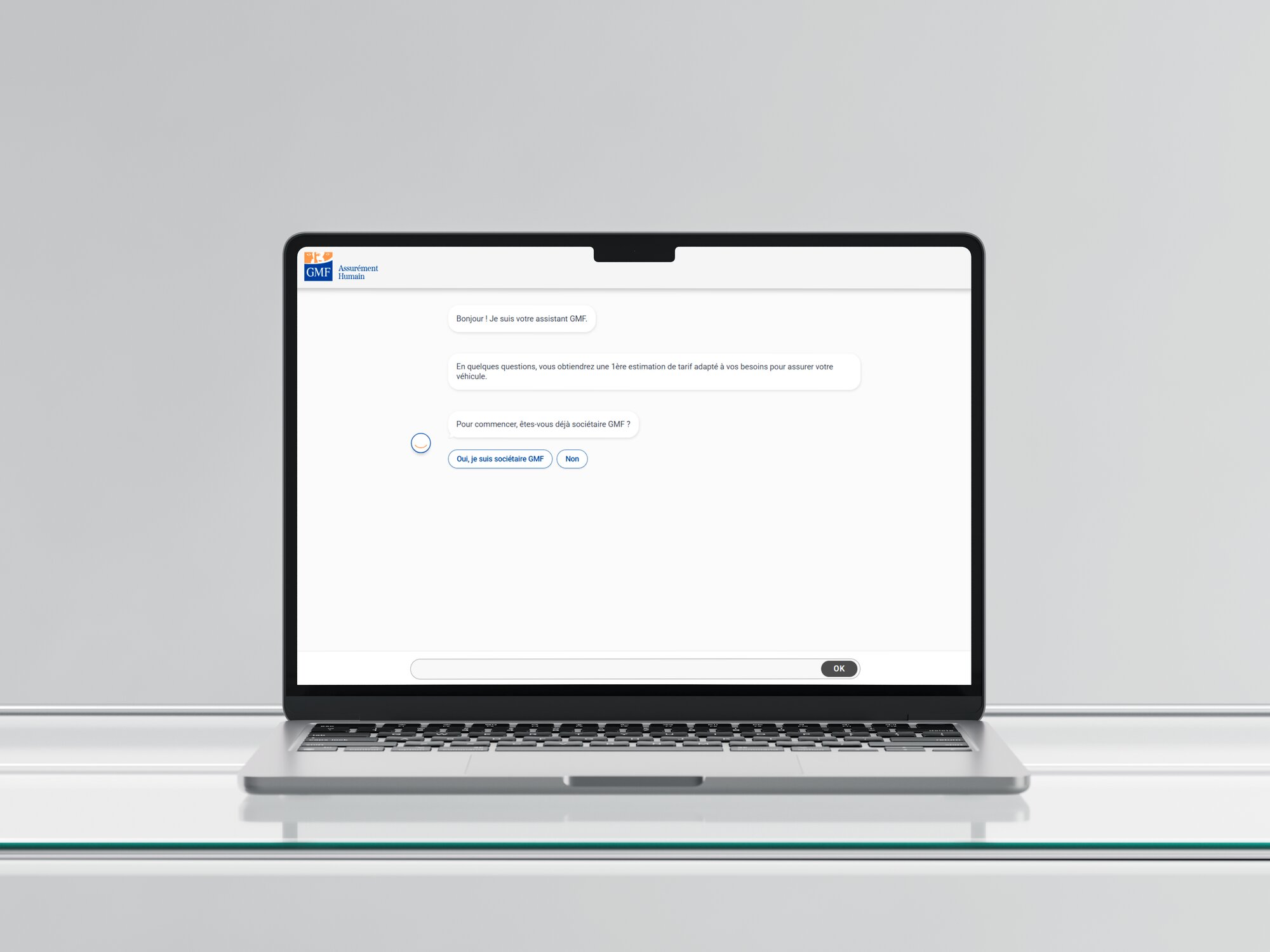 GMF — assistant conversationnel sur MacBook