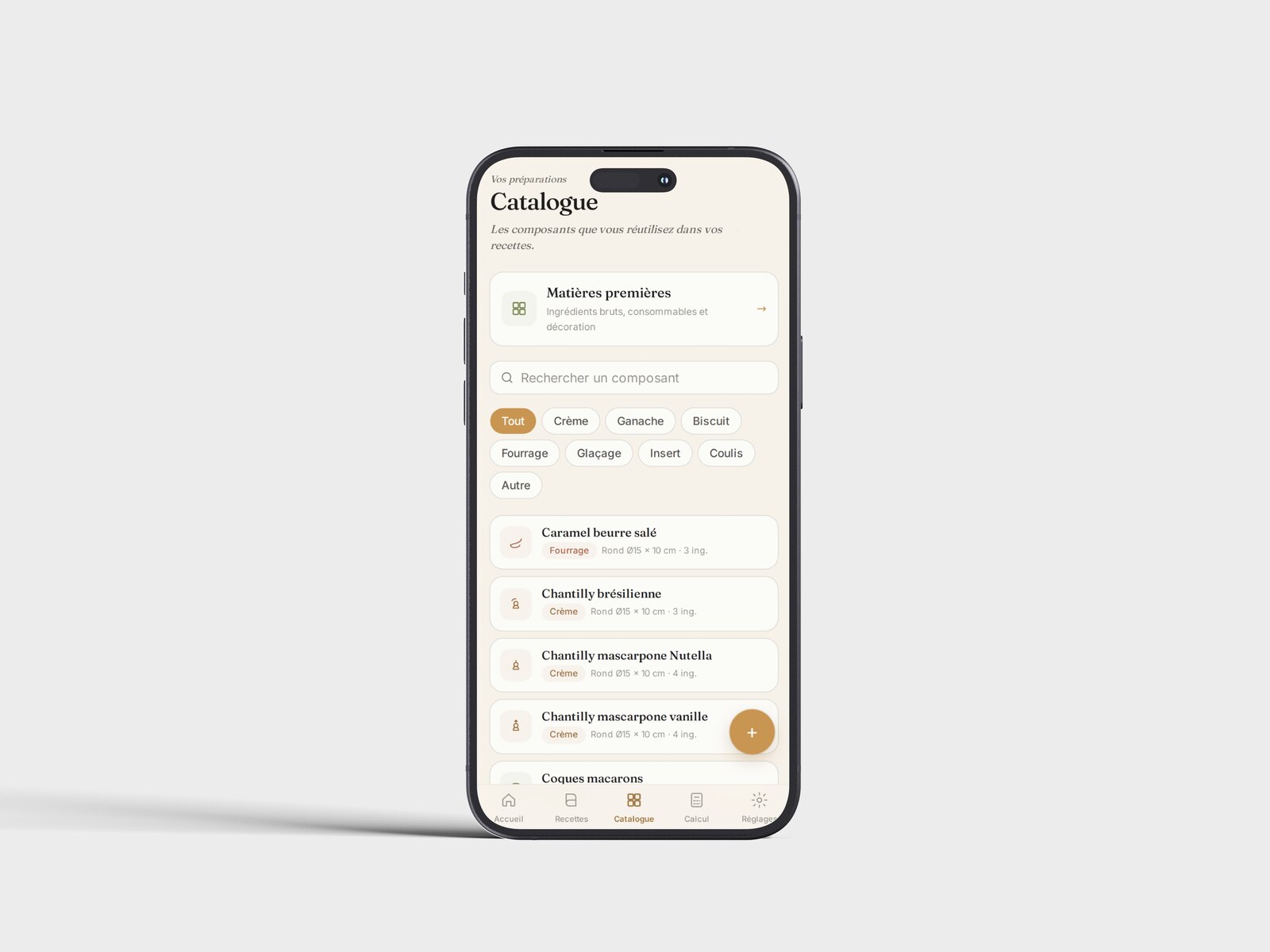 SweetCost — catalogue sur iPhone